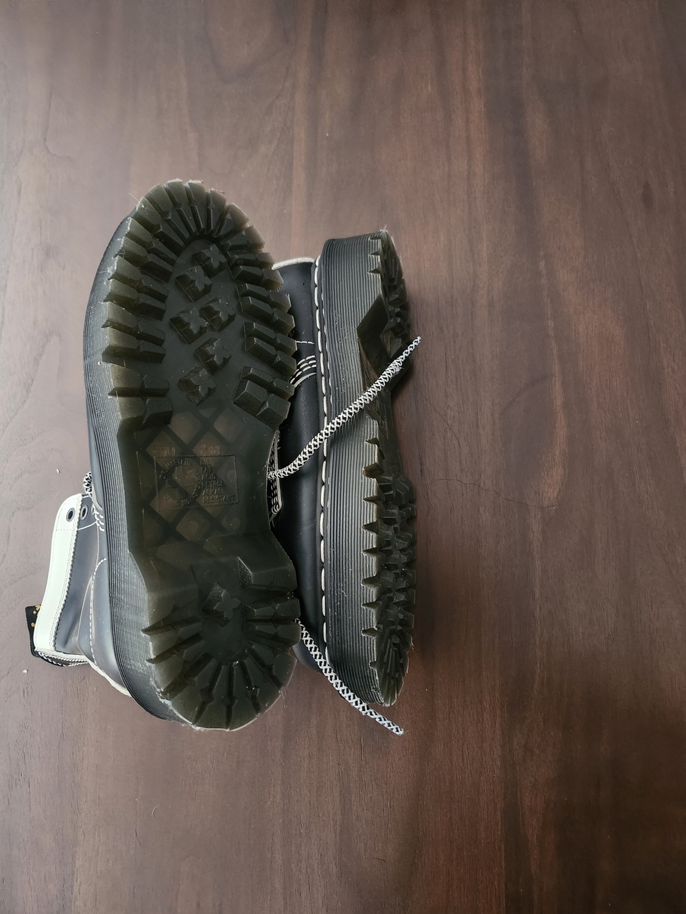 Dr. Martens Black and White Combat Boots - Picture 3 of 3